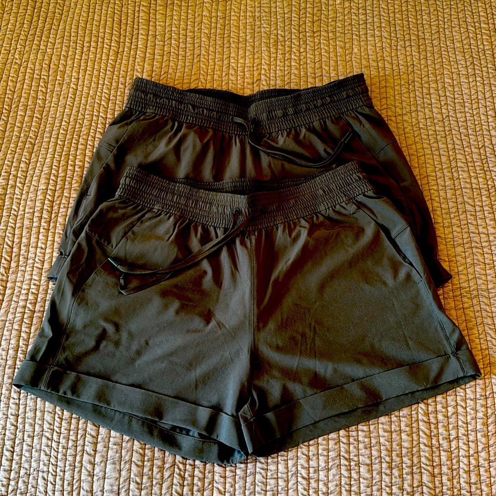 Lululemon 2 Pair Lightweight Workout Shorts Black Size 8